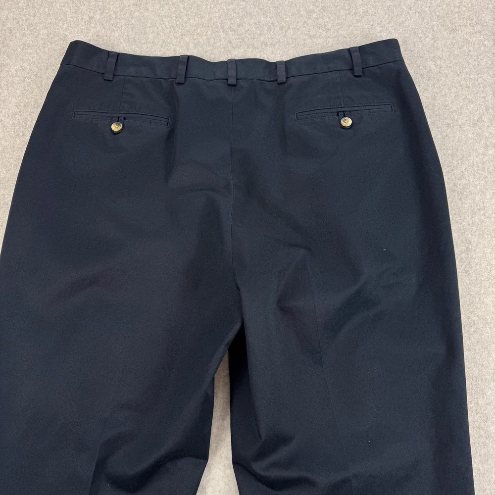 Jos. A. Bank Traveler's Dress Pants Mens 40x29 Blue Cotton Pleated Cuffed Office